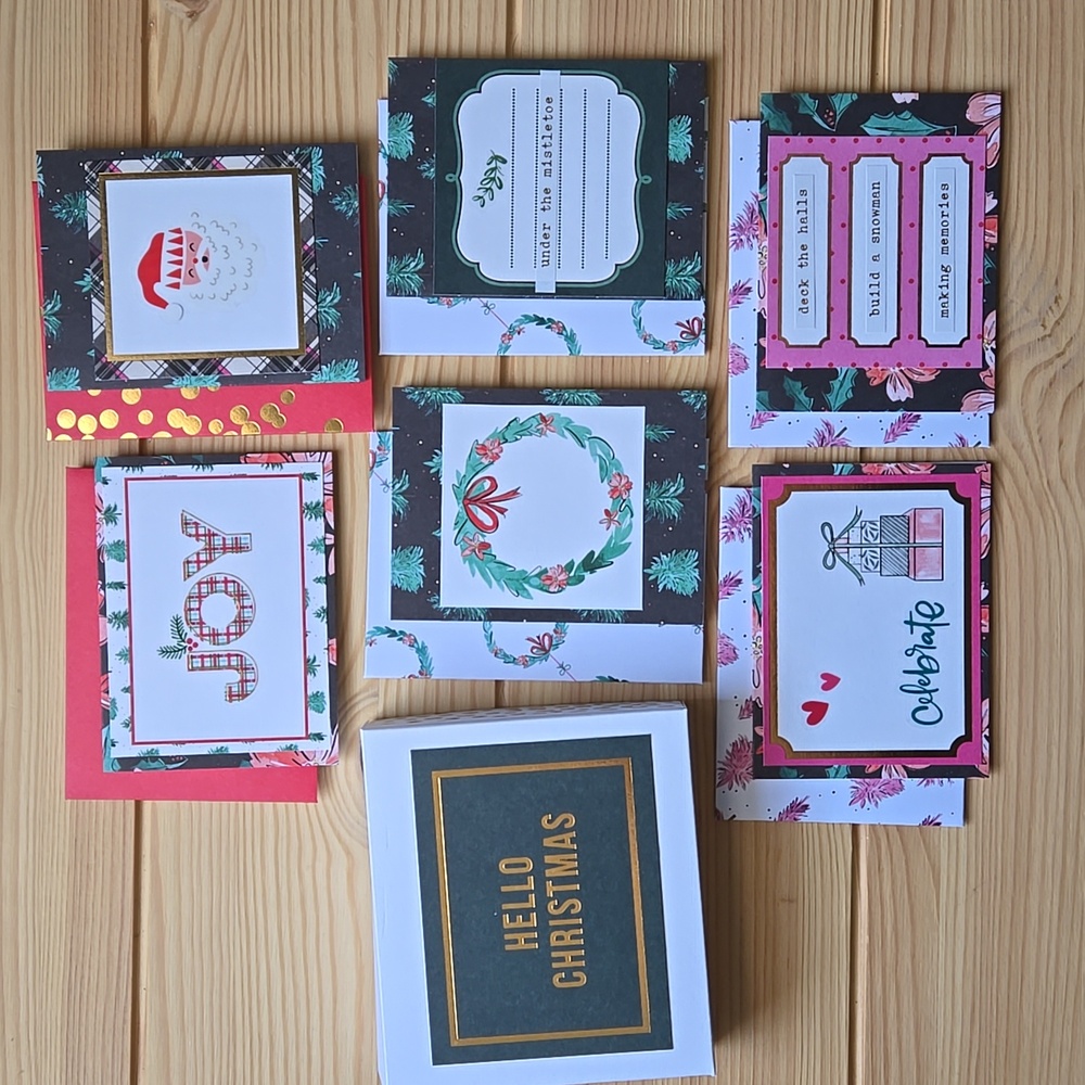 Handmade Mini Christmas Cards Boxed Set of 6
